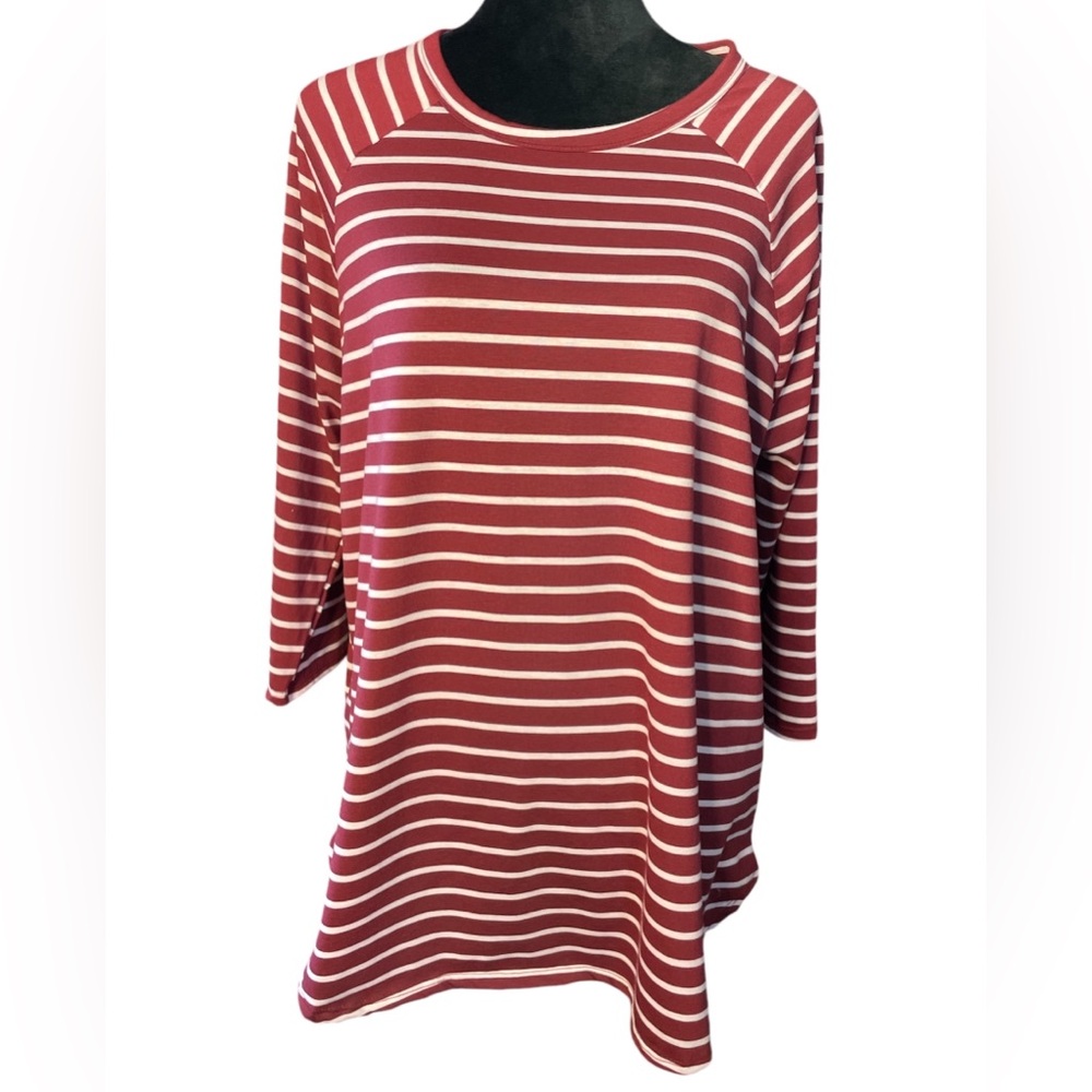 You & Me Maroon & White Striped Shirt